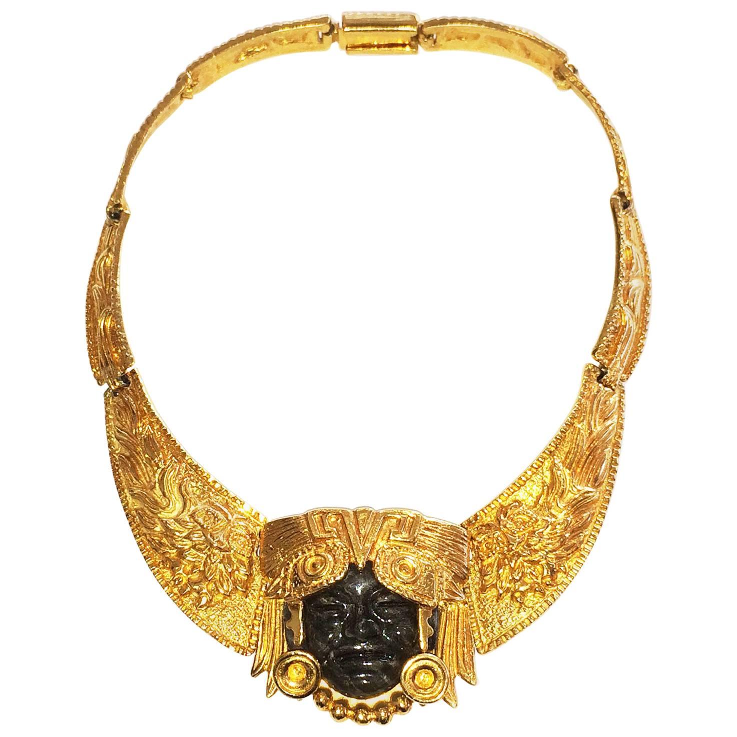  Mid Century Mask Necklace by Marbel Salvador