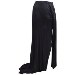 Vivienne Westwood ‘Acorn’ Black Asymmetric Skirt with Side Knot and Slit Details