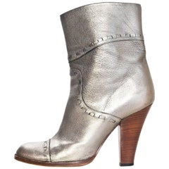 Marc Jacobs Bronze Metallic Ankle Boots Sz 35.5