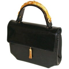 Black Patent Leather Bag With Rhinestones SUMMER!