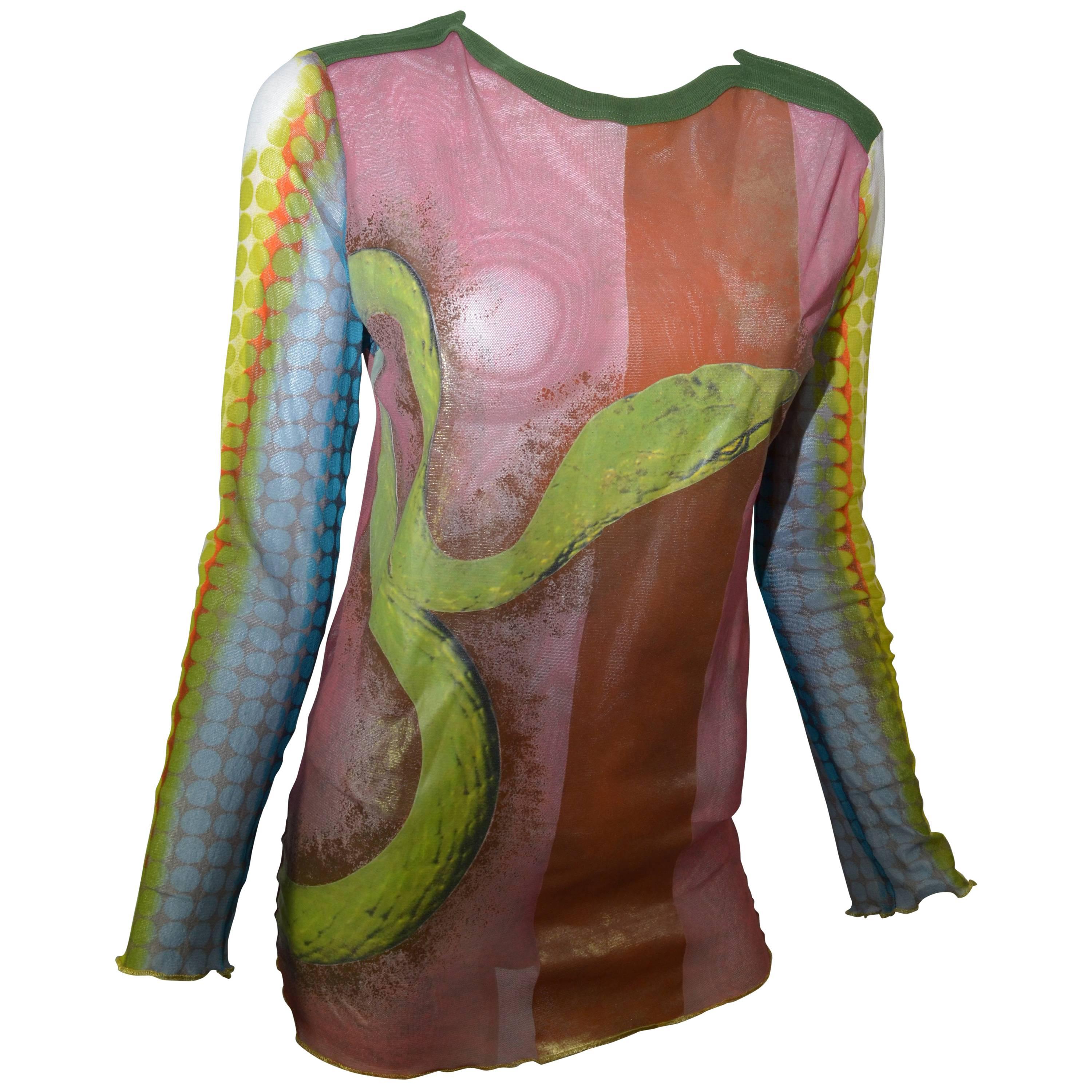 Jean Paul Gaultier Fuzzi Snake Print Top