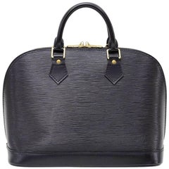 Retro Louis Vuitton Alma Black Epi Leather Hand Bag