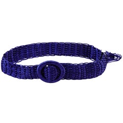 Yves Saint Laurent 1990s Purple Silk Braided Belt 4