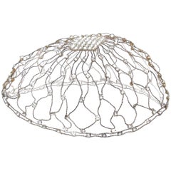 Juliet Metallic Bridal or Flapper Skull cap with Rhinestones, 1920s