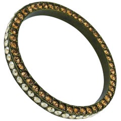 Lanvin - Bracelet jonc orné de topaze et de cristaux