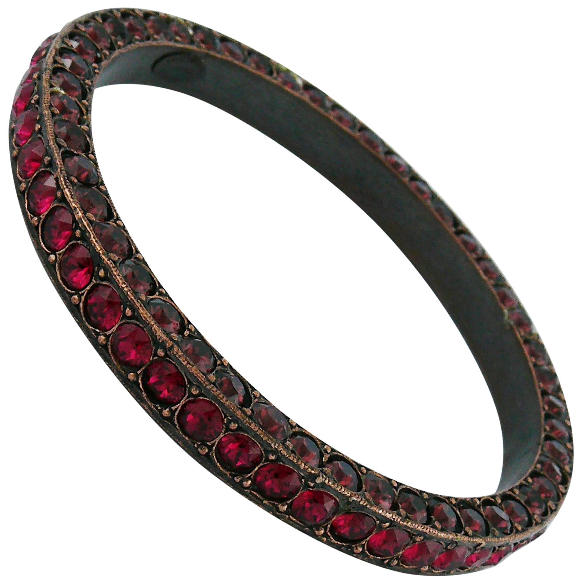 Lanvin Crystal Embellished Bangle Ruby