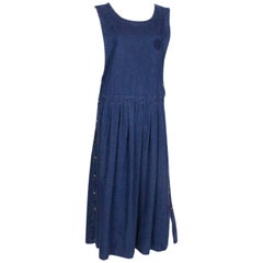 Pierre Cardin Denim Pinafore Dress at 1stDibs