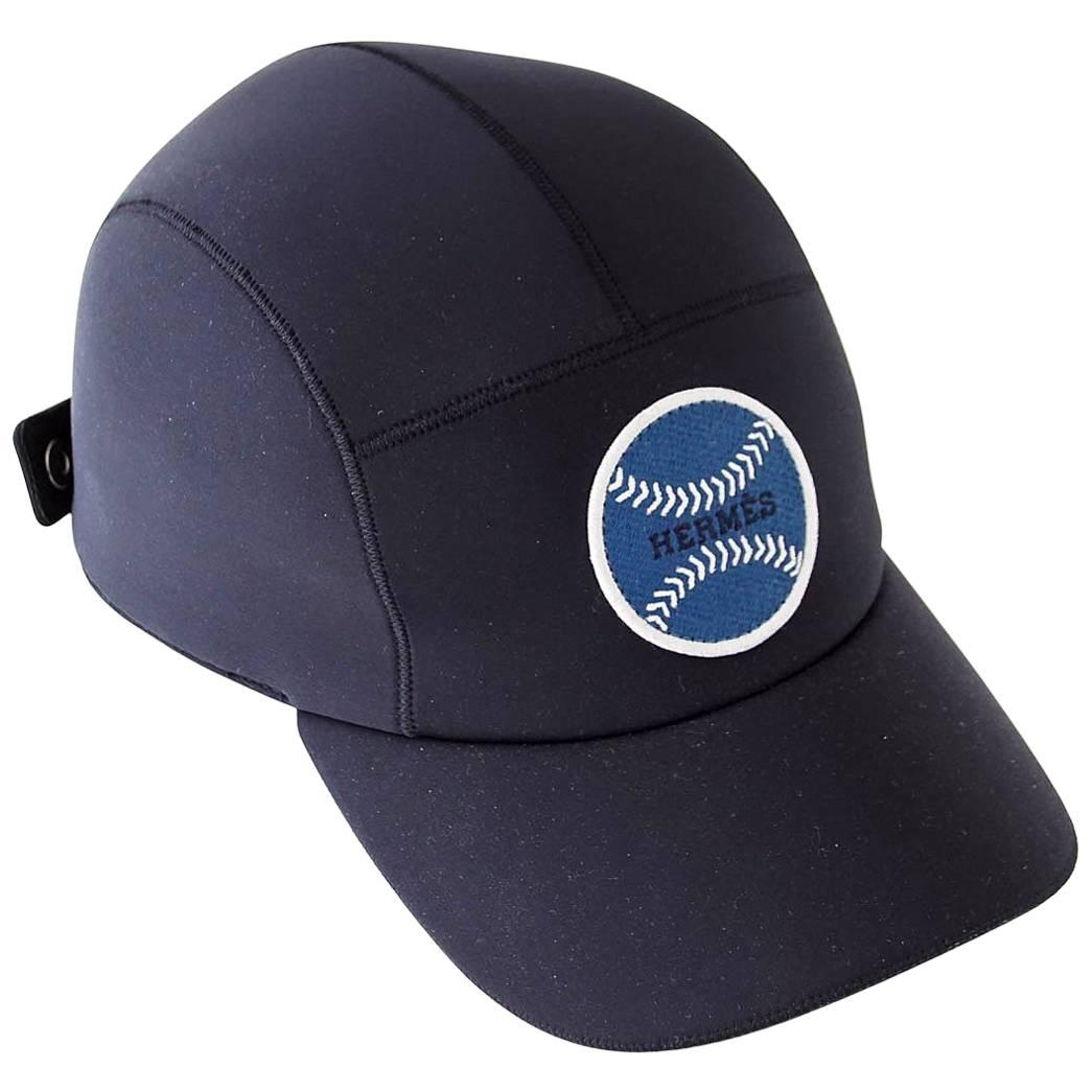 Hermes Hat Men's Limited Edition Baseball Cap Black Blue Baseball 59 / Unisex