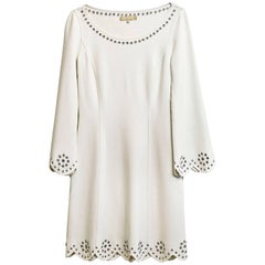 Michael Kors White Longsleeve Grommet Dress Sz 2 9