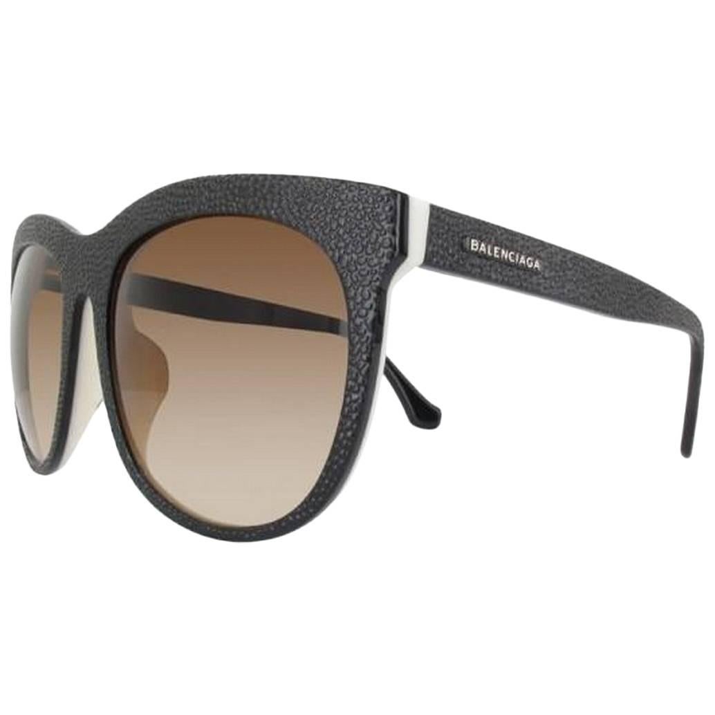 Balenciaga BA0024F-04F-57 Black / White / Gradient Brown Sunglasses For Sale