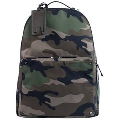 Valentino Brown Rockstud Camouflage Nylon Backpack