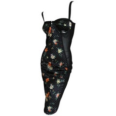 D&G Dolce & Gabbana Vintage Corset Floral Dress with Sheer Inserts 5