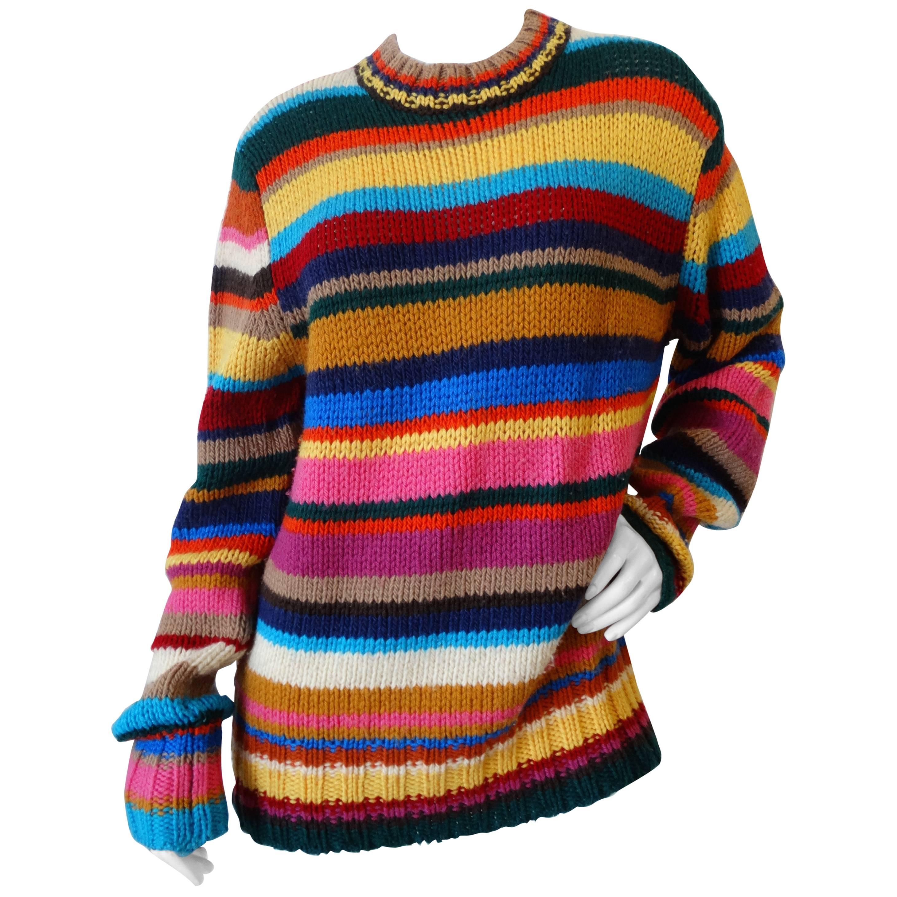 1990s Dolce and Gabbana Knitted Striped Jumper at 1stDibs
