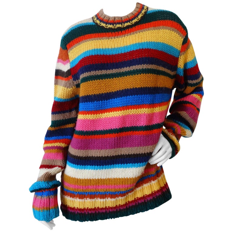 1990s Dolce and Gabbana Knitted Striped Sweater at 1stDibs