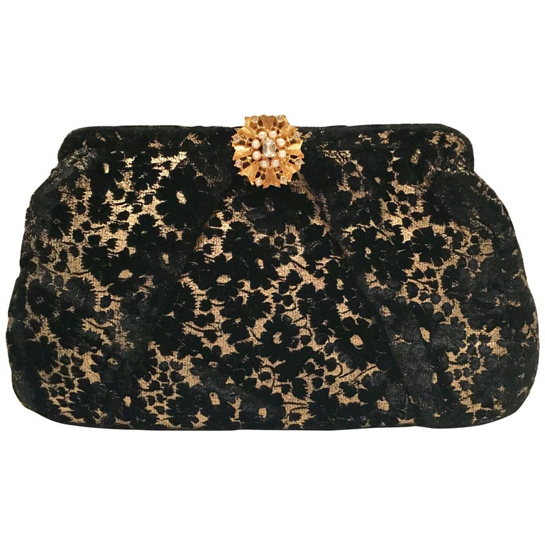 Vintage Lace and Velvet Evening Bag by, Garay at 1stDibs garay purse