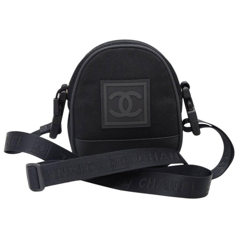 Chanel Sports Line Black Canvas 2Way Pochette Bag at 1stDibs