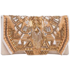 BALMAIN 'Patricia' Leather-Wrapped and Embroidered Clutch
