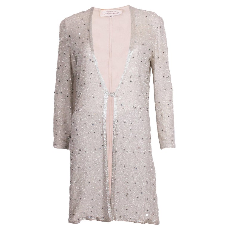 Silver Beaded Evening Jacket by Tomasz Stazewski at 1stDibs silver