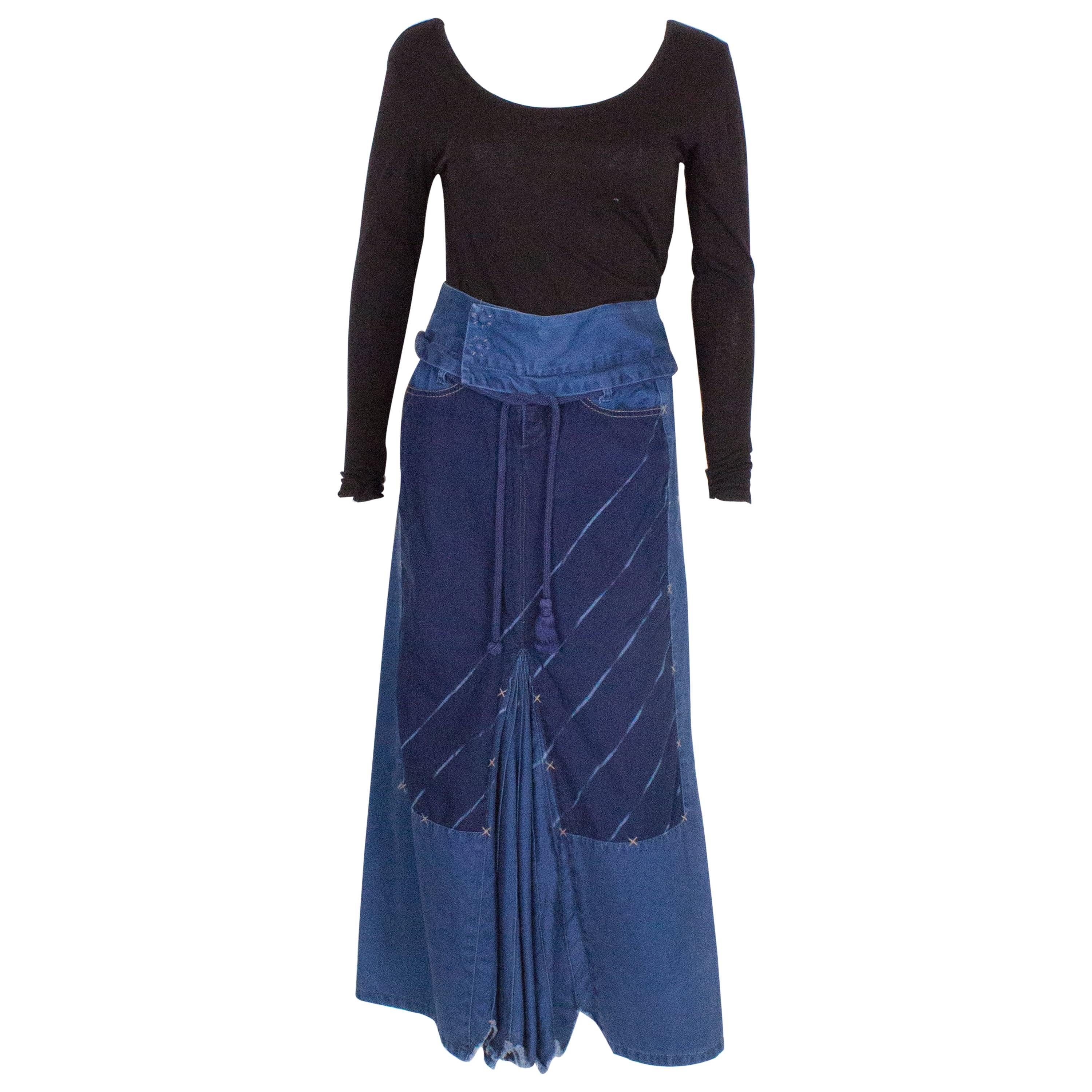 Blue Cotton Skirt by Marithe Francois Girbaud