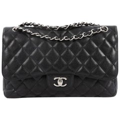 Chanel Classic Double Flap Bag Quilted Caviar Jumbo