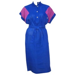 Vintage Fab 1970's Gucci Color Block Linen Dress