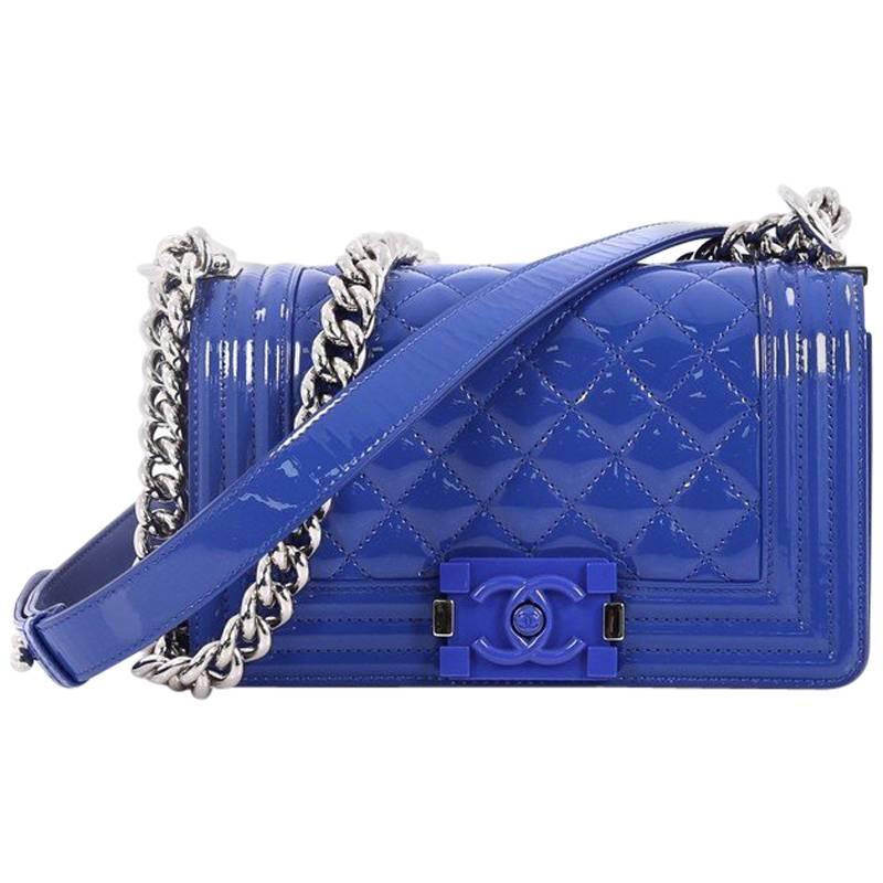 Chanel Boy Flap Bag Quilted Plexiglass Patent Small