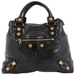 Balenciaga Brief Giant Studs Handbag Leather