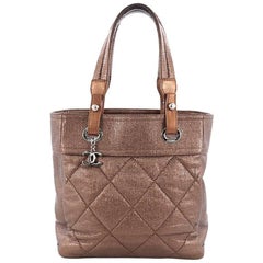 Chanel Biarritz Tote Quilted Coated Canvas Small