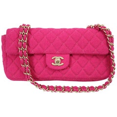 Chanel  Jersey Pink Fluo Shoulder Bag 
