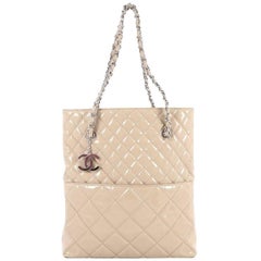 Chanel In The Business Tote Quilted Patent Vinyl North South