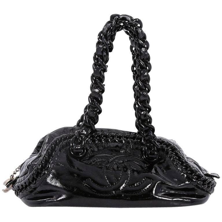 Chanel Resin Luxe Ligne Bowler Bag Patent Medium