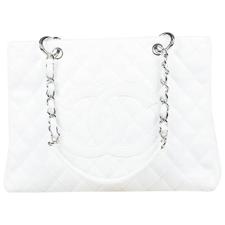 Chanel Quilted White Caviar Grand Shopper Tote – Ladybag International