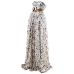 Dolce & Gabbana NWT $15500 Mauve Silk Floral Applique SL Embroidered Gown SZ 44 11