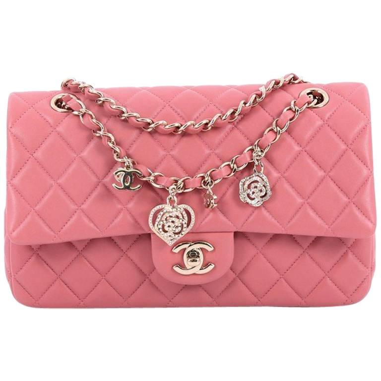 Chanel Valentine Crystal Hearts Flap Bag Quilted Lambskin Medium at