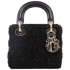 Christian Dior Lady Dior Handbag Cannage Quilt Tweed Mini