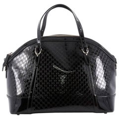 Gucci Nice Top Handle Bag Patent Microguccissima Leather Medium
