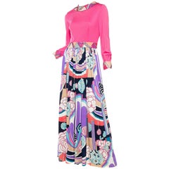 1970s Valentina Jersey Dress with Hand Beaded Detailing. 6