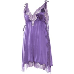 John Galliano  Satin and Lace Slip Dress