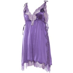John Galliano Satin and Lace Slip Dress 1