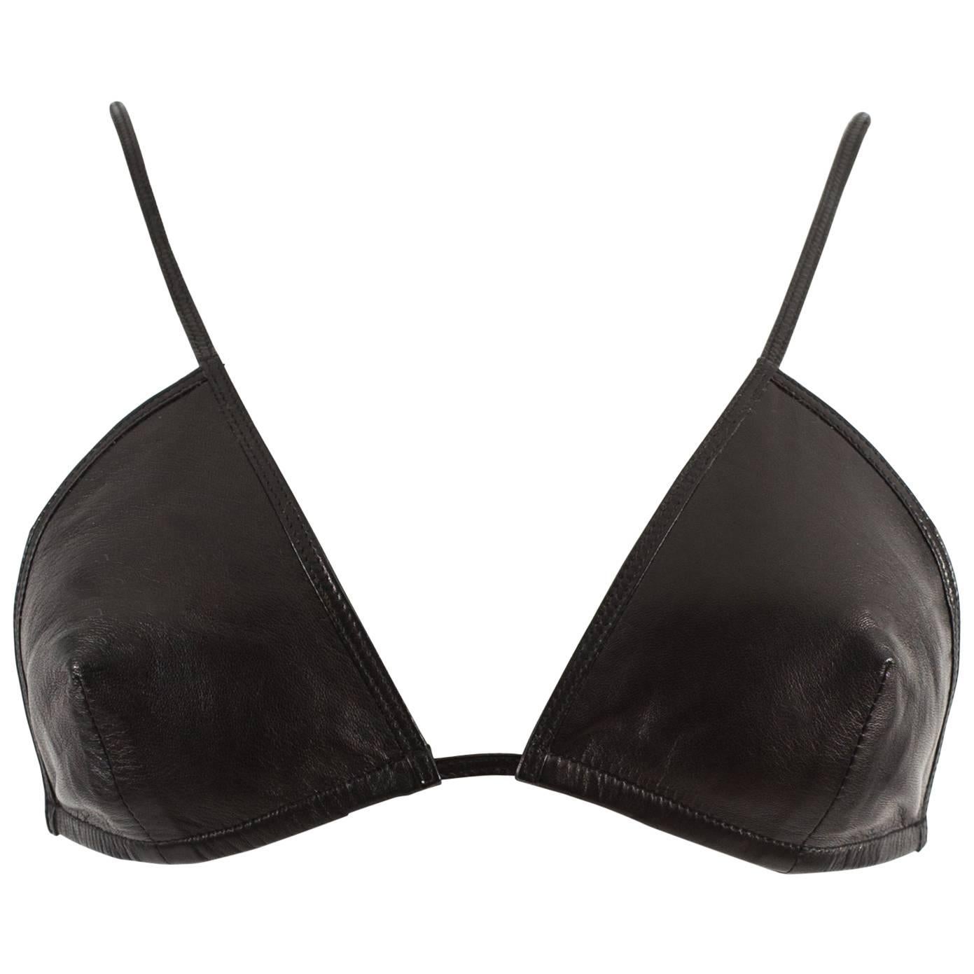 Tom Ford for Gucci Spring-Summer 1998 black lambskin leather bra