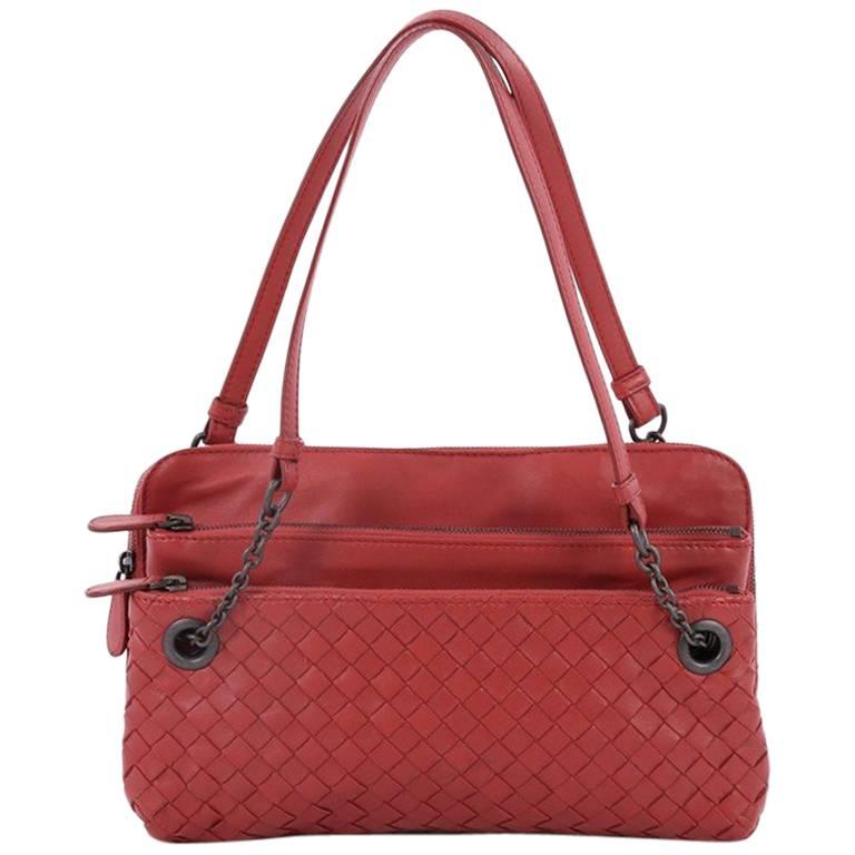 Bottega Veneta Compartment Chain Shoulder Bag Intrecciato Nappa Medium