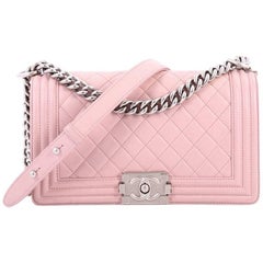 Chanel Boy Flap Bag Quilted Lambskin Old Medium 8
