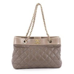 Chanel Soft Elegance Tote Quilted Distressed Calfskin Medium