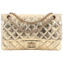 Chanel Reissue 2.55 Handbag Metallic Quilted Aged Calfskin 225