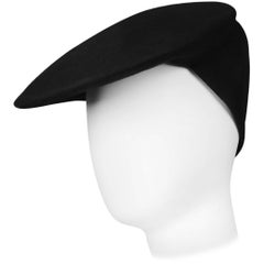 Super Rare Comme des Garcons 2 Way Black Wool Avant Garde Hat Circa 1990 