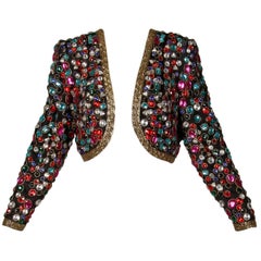 Lillie Rubin Vintage 1980s Heavy Rhinestone + Beaded Silk Embellished Jacket