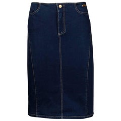 Versace Jeans Couture Vintage Low Waist Stretch Denim Jean Skirt