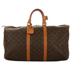 louis Vuitton 1982 - Keepall 50 en toile Monogram brun enduit