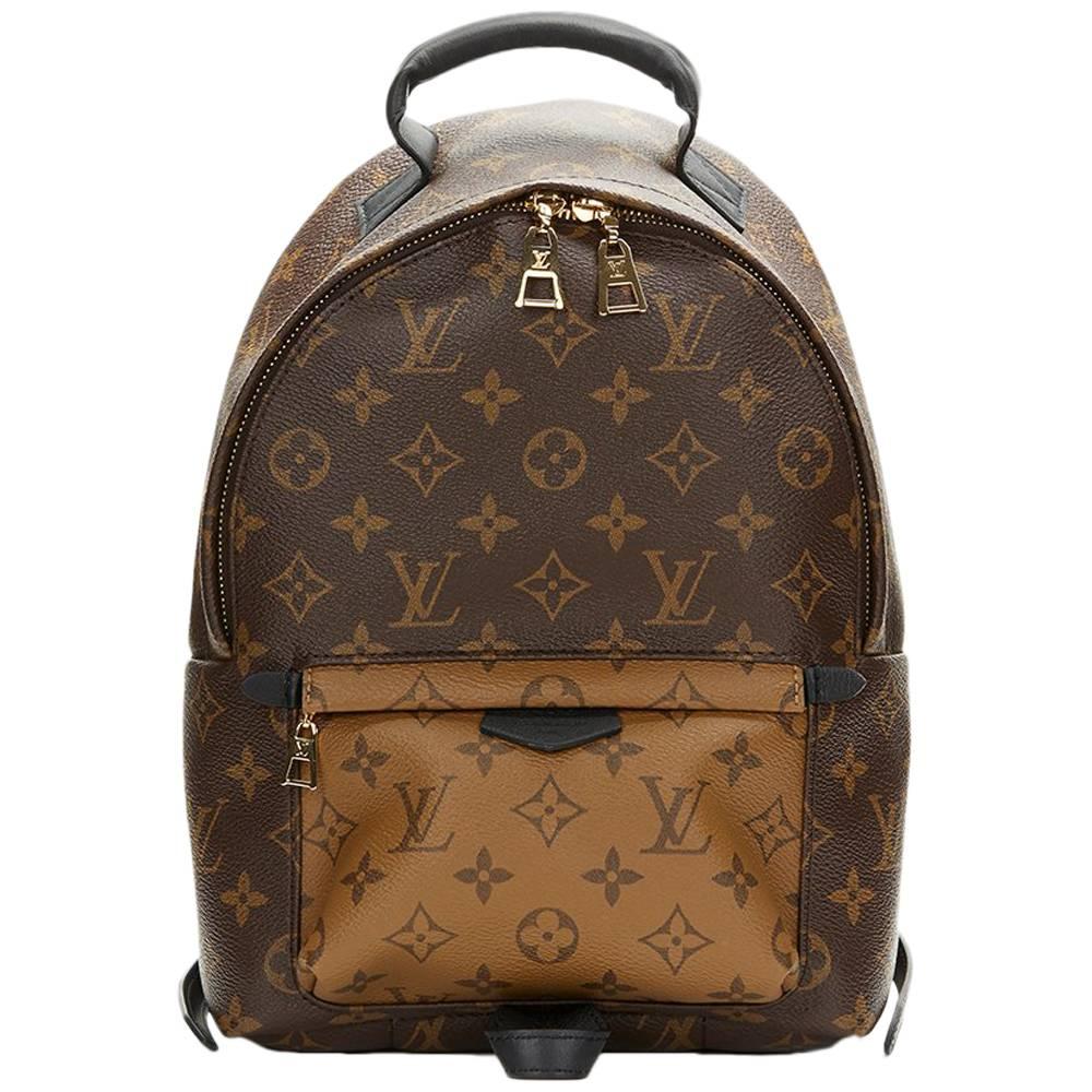 2016 Louis Vuitton Brown Monogram Reverse Coated Canvas Palm Springs Backpack PM