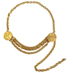 1980s Chanel Medallion Chain Necklace Belt